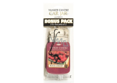 Yankee Candle Black Cherry - Zralé třešně Classic vonná visačka do auta papírová 12 g x 3 kusy