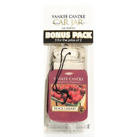 Yankee Candle Black Cherry - Zralé třešně Classic vonná visačka do auta papírová 12 g x 3 kusy