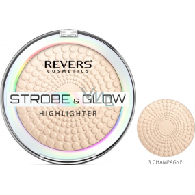 Revers Strobe & Glow Highlighter rozjasňující pudr 03 Champagne 8 g