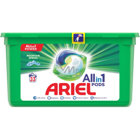 Ariel All-in-1 Pods Mountain Spring gelové kapsle na praní prádla 33 kusů 831,6 g