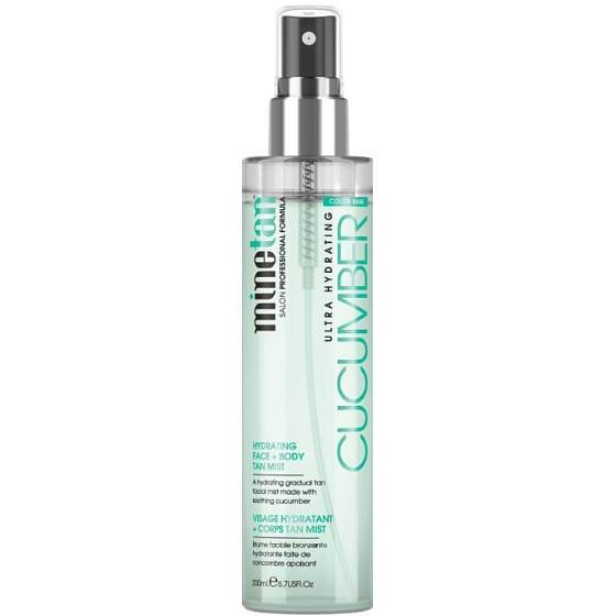 MineTan Cucumber Hydrating Face & Body Mist hydratační sprej pro postupné opálení 200 ml