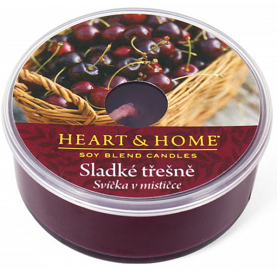 Heart & Home Sladké třešně Sojová vonná svíčka v mističce doba hoření až 12 hodin 38 g