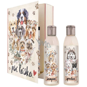 Bohemia Gifts Psí láska sprchový gel 200 ml + šampon na vlasy 200 ml, kniha kosmetická sada