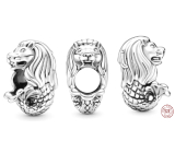 Charm Sterlingové stříbro 925 Merlion symbol Syngapuru, korálek na náramek cestování