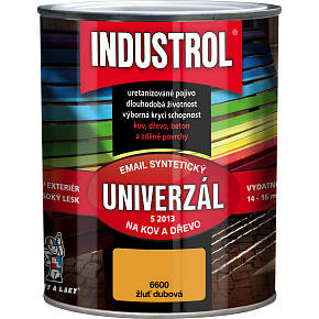 Industrol S2013 univerzál lesk vrchní barva na kov a dřevo, 6600 dubová žluť, 750 ml