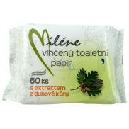 Miléne vlhčený toaletní papír s extraktem z dubové kůry 60 kusů