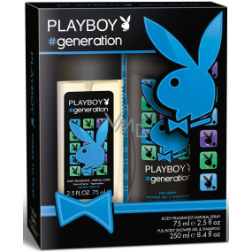 Playboy Generation for Him parfémovaný deodorant sklo pro muže 75 ml + sprchový gel 250 ml, kosmetická sada