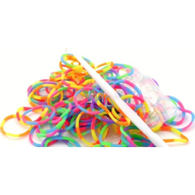 Loom Bands gumičky na pletení náramků Neonové mix 200 kusů v krabičce
