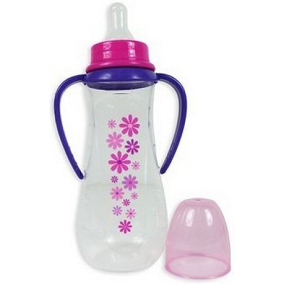 First Steps Stars 0+ kojenecká lahev růžová s 2 úchopy 250 ml