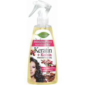 Bione Cosmetics Keratin & Kofein bezoplachový kondicionér pro všechny typy vlasů sprej 260 ml