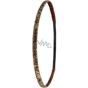 Ivybands Protiskluzová čelenka do vlasů hnědá s glitry, unisex, 1 cm