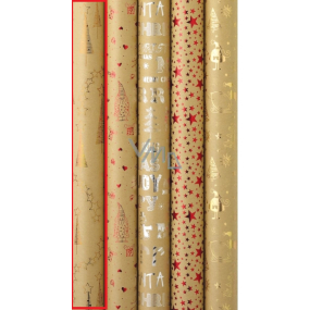Zoewie Dárkový balicí papír 70 x 150 cm Vánoční Luxusní Luxury s ražbou měděné stromky s hvězdou, hvězdičky