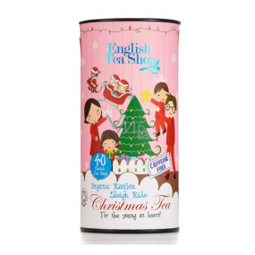 English Shop Bio Jízda na saních bezkofeinový vánoční čaj, pro děti od 3 let 40 kusů sáčků čaje, 60 gh Te