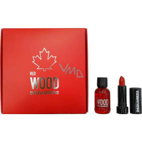 Dsquared2 Red Wood toaletní voda pro ženy 5 ml + rtěnka 1,2 g, dárková sada