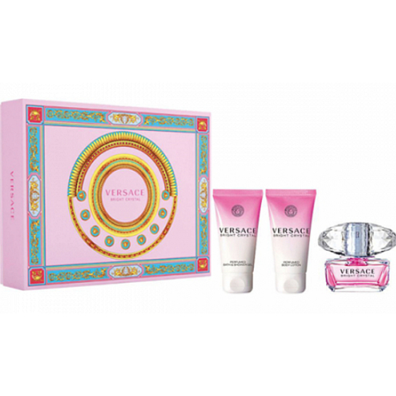 Versace Bright Crystal toaletní voda pro ženy 50 ml + tělové mléko 50 ml + sprchový gel 50 ml, dárková sada