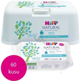 HiPP Babysanft Natural Aqua čisticí vlhčené ubrousky bez plastů pro děti 60 kusů + box