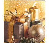 Nekupto Vánoční kartičky na dárky Zlaté dárky a baňky 6,5 x 6,5 cm 6 kusů