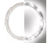 Emos Vánoční nano řetěz stříbrný 10 m, 100 LED, studená bílá + 5 m přívodní kabel + časovač