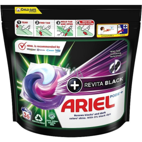 Ariel All in1 Pods Revitablack gelové kapsle pro černé a tmavé prádlo 36 kusů
