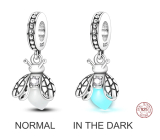 Charm Sterlingové stříbro 925 Světluška zářící ve tmě luminozní přívěsek na náramek symbol