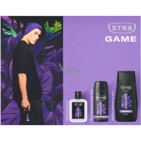 Str8 Game voda po holení 50 ml + deodorant sprej 150 ml + sprchový gel 250 ml, kosmetická sada pro muže