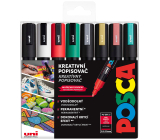 Posca Sada akrylátových popisovačů 1,8 - 2,5 mm mix vánočních barev 8 kusů PC-5M