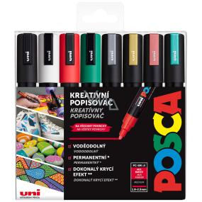 Posca Sada akrylátových popisovačů 1,8 - 2,5 mm mix vánočních barev 8 kusů PC-5M