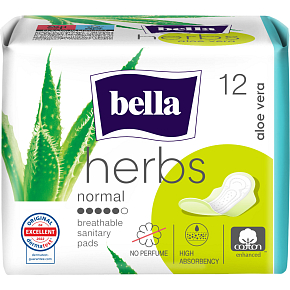 Bella Herbs Aloe Vera dámské vložky, 12 ks Bella Herbs Aloe Vera dámské vložky, 12 ks