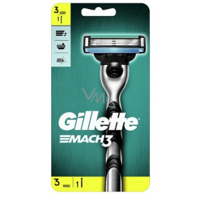 Gillette Mach3 strojek + náhradní hlavice 3 kusy, pro muže