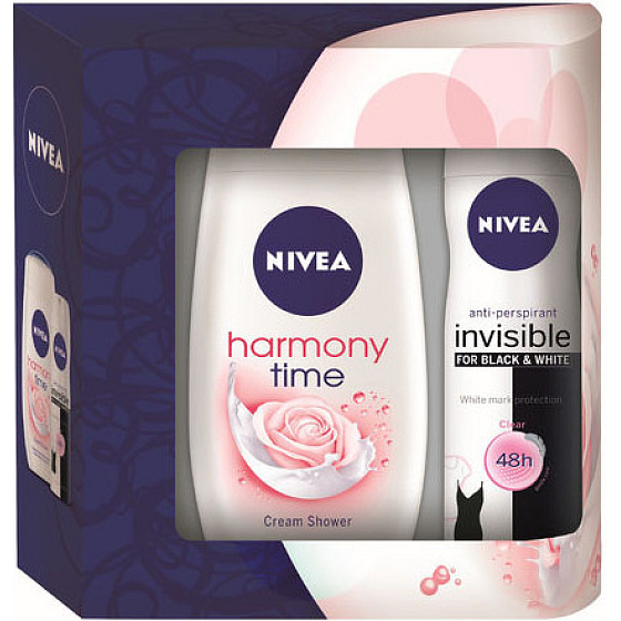 Nivea Visible Rose antiperspirant sprej 150 ml + Harmony Time sprchový gel 250 ml pro ženy kosmetická sada