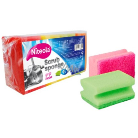 Niteola Grip Scrub Sponge Ultra tvarovaná houba na nádobí 9 x 7 x 4,5 cm 4 kusy