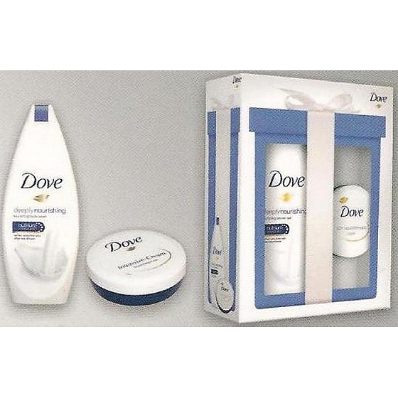 Dove Nourishing Deeply vyživující sprchový gel 250 ml + Rich Nourishing intenzivní krém 75 ml, kosmetická sada