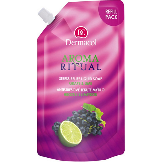Dermacol Aroma Ritual Hrozny s limetkou Antistresové mýdlo na ruce náhradní náplň 500 ml