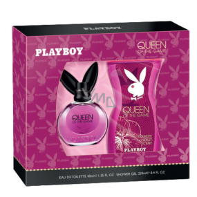 Playboy Queen of The Game toaletní voda pro ženy 40 ml + sprchový gel 250 ml, dárková sada