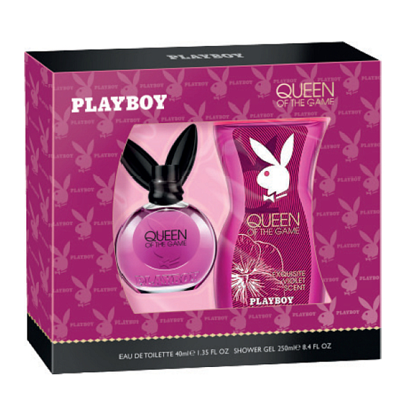 Playboy Queen of The Game toaletní voda pro ženy 40 ml + sprchový gel 250 ml, dárková sada
