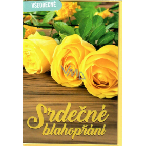 Nekupto Přání všeobecné Žluté růže 115 x 170 mm 3567 F