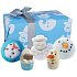 Bomb Cosmetics Sněhulák - Mr Frosty šumivý balistik do koupele 3 x 160 g + špalíček do koupele 2 x 50 g, kosmetická sada