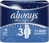 Always Ultra Night hygienické vložky s křidélky 7 kusů