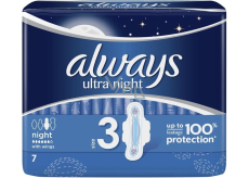Always Ultra Night hygienické vložky s křidélky 7 kusů