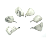 Magnezit / Howlit bílý Troml přívěsek přírodní kámen, 2,2-3 cm, 1 kus, očistný kámen