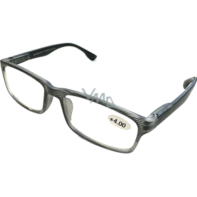 Berkeley Čtecí dioptrické brýle + 4,0 plast černé, černé proužky 1 kus MC2248