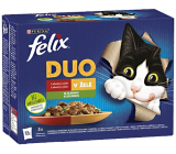Felix Fantastic kapsičky pro kočky v želé se zeleninou duo jehněčí a kuře, vepřové, zvěřina a cuketa, hovězí, drůbež a fazolky a krůtí, kachní a mrkev 12 x 85 g