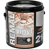 REMAL Vinyl Color mat omyvatelná barva na zeď, 210 kávově hnědá, 3,2 kg