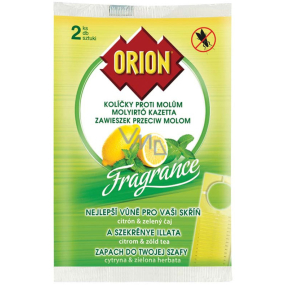 Orion Fragrance Citrón & Zelený čaj závěsné kolíčky proti molům 2 kusy