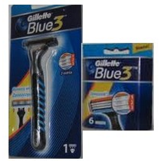 Gillette Blue 3 holicí strojek + náhradní hlavice pro muže 6 kusů