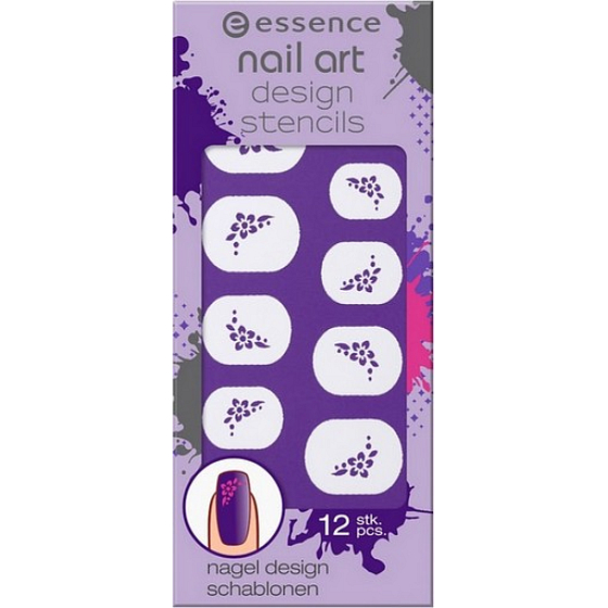 Essence Nail Art Design Stencils šablony na nehty 02 Say It With Flowers 12 kusů