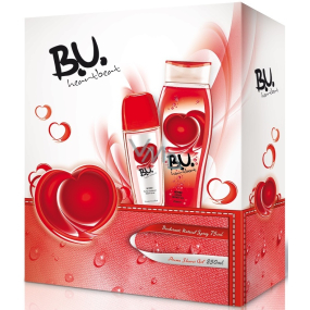 B.U. Heartbeat parfémovaný deodorant sklo 75 ml+ sprchový gel 250 ml, dárková sada pro ženy