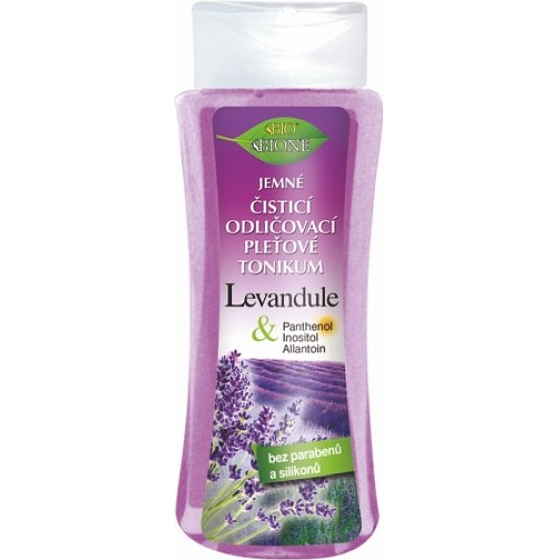 Bione Cosmetics Levandule & Panthenol, Inositol, Allantoin jemné čisticí odličovací pleťové tonikum pro normální a suchou pleť 255 ml