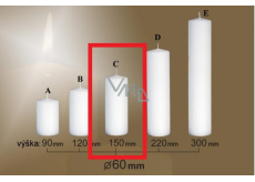 Lima Gastro hladká svíčka bílá válec 60 x 150 mm 1 kus