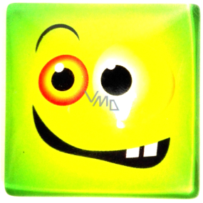 Nekupto Magnet Emoji Smajlík čtvereček zelený, žluté oko 4 x 4 cm